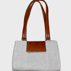 Derek Alexander E/W Tote Twin Shoulder Cotton Leather Trim